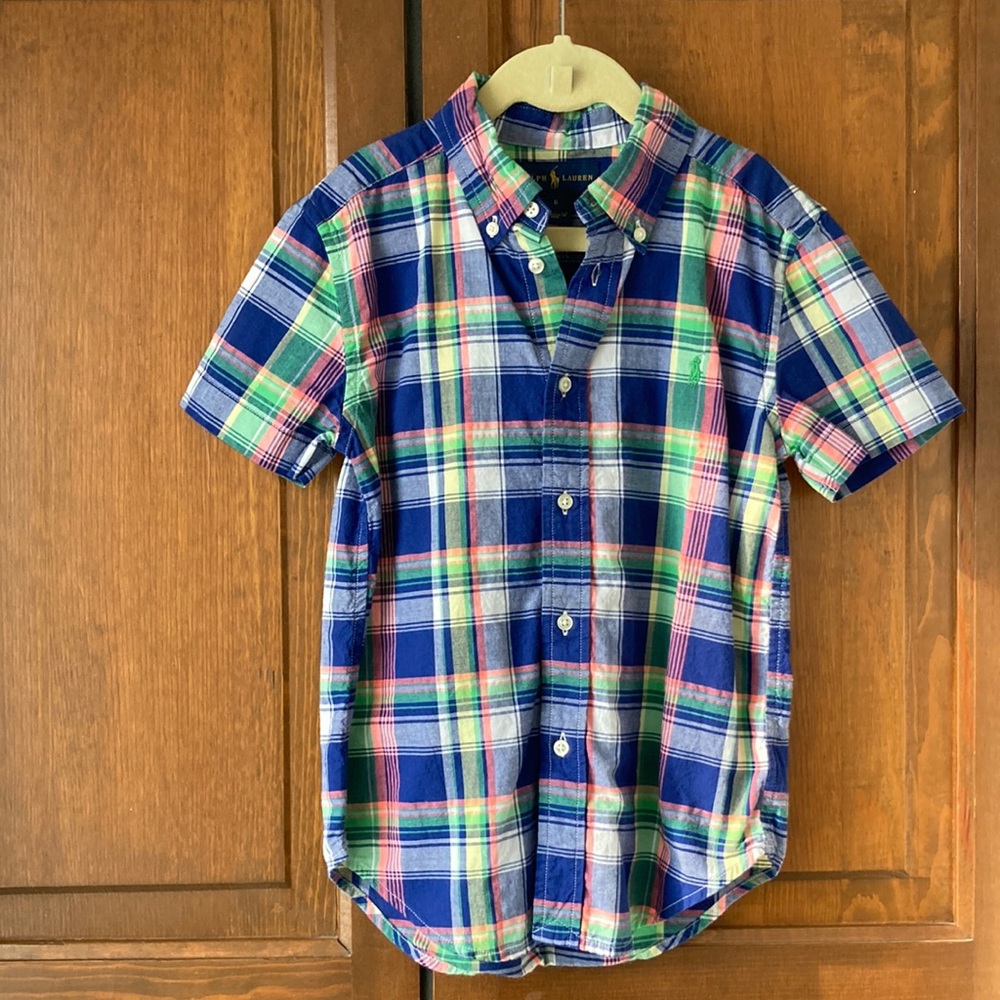Ralph Lauren Boys’ Plaid Short-Sleeve Button Down Shirt
